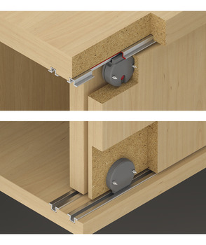 Schiebetürbeschlag, Häfele Slido F-Line12 20A, Garnitur