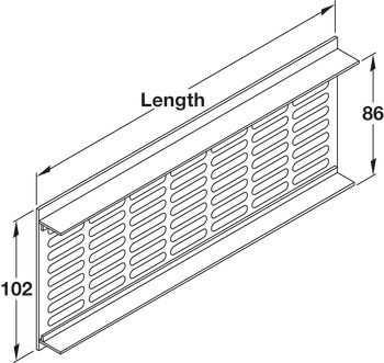 Lüftungsgitter, Aluminium mit glatten Stegen, Häfele Startec