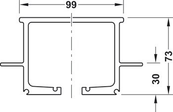 Schiebewand, Häfele Slido W-Park11 100A, Glas