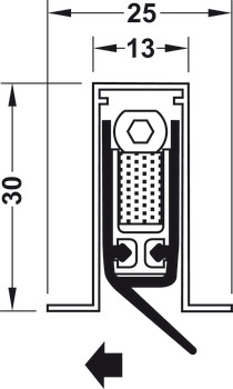 Absenkdichtung, RF RD/44dB, Planet, für wellige Böden