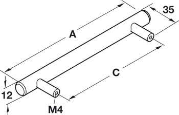 Möbelgriff, Sockelgriff aus Stahl