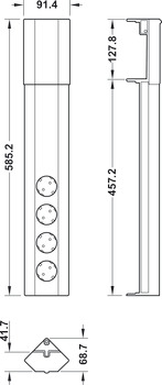 Steckdosen-Element, verstellbare Einbauhöhe