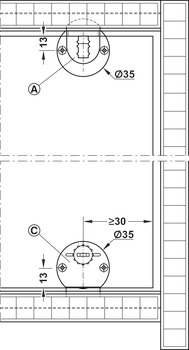 Schiebetürbeschlag, Häfele Slido F-Line12 20A, Garnitur