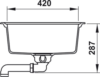 Spüle, Häfele Aufbauspüle AS01L, mit großem Becken