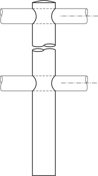 Relinghalter, Tablarreling-System, für 1 Relingstange 10 mm, Endstütze