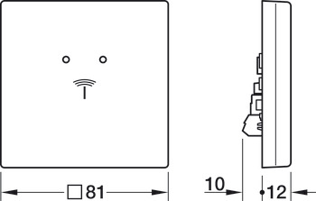 Wandleser-Set, Häfele Dialock WRU 400, Häfele Design, 81 x 81 mm