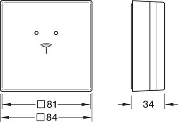 Wandleser-Set, Häfele Dialock WRU 400, Häfele Design, 81 x 81 mm