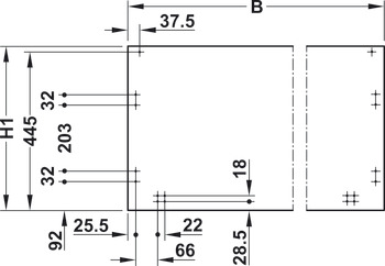 Schiebetürbeschlag, Finetta F-Line32 23B, Garnitur