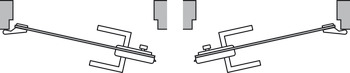 Glastür-Garnitur, GHR 103, Startec, mit 3-teiligen Bändern und Türdrücker-Paar