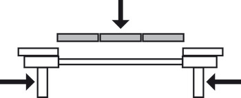 Kugelführung, für 3 Einlageplatten, asynchron, für Kulissentische