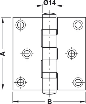 Paumelle à visser, dimension 127 mm, poids de porte ≤80 kg