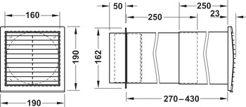 boîte murale télescopique, Système de tubes ronds 125/150