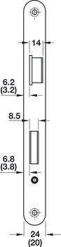 serrure à mortaiser, acier inox/acier, BMH, 1113 PZW, avec fonction issue de secours E