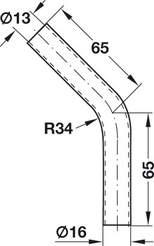 Tube coudé, système de barres porte-ustensiles acier