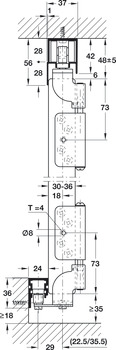 Ferrure pour vantaux pliants, Hawa Frontfold 20