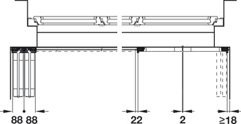 Ferrure pour vantaux pliants, Hawa Frontfold 20