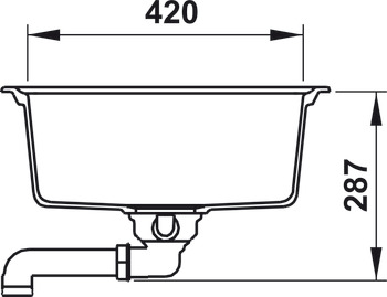 Évier, évier en applique Häfele AS01L, avec grand bac