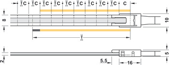 bande LED COB, Häfele Loox5 LED 2103 12 V 8 mm 2 pôles (monochrome), 480 LED/m, 4,8 W/m, IP20