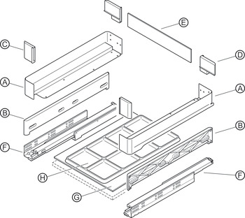 Tiroir insert pour bijoux, Kesseböhmer Conero, 72 H