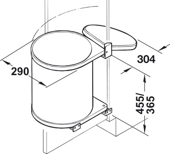 Poubelle simple, 15 litres, Hailo Mono