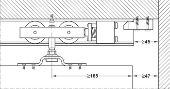 Bloc de fixation de rails, pour solution de porte à galandage Hawa Junior 120