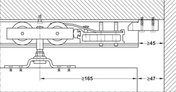 Bloc de fixation de rails, pour solution de porte à galandage Hawa Junior 120