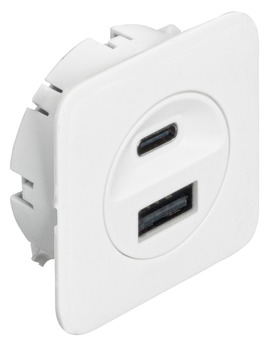 station de charge USB, Häfele Loox5, USB-A / USB-C, 12 V